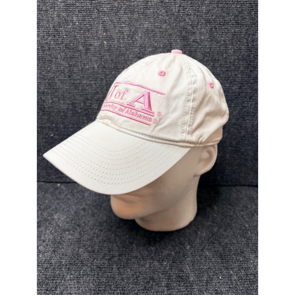 The Game University of Alabama Crimson Tide Hat White Pink Adjustable Dad Cap